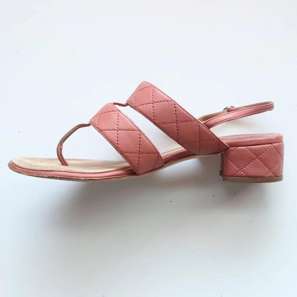 Chanel Quilted Leather Logo Sandals – Designer Summer Slides in Coral Pink
